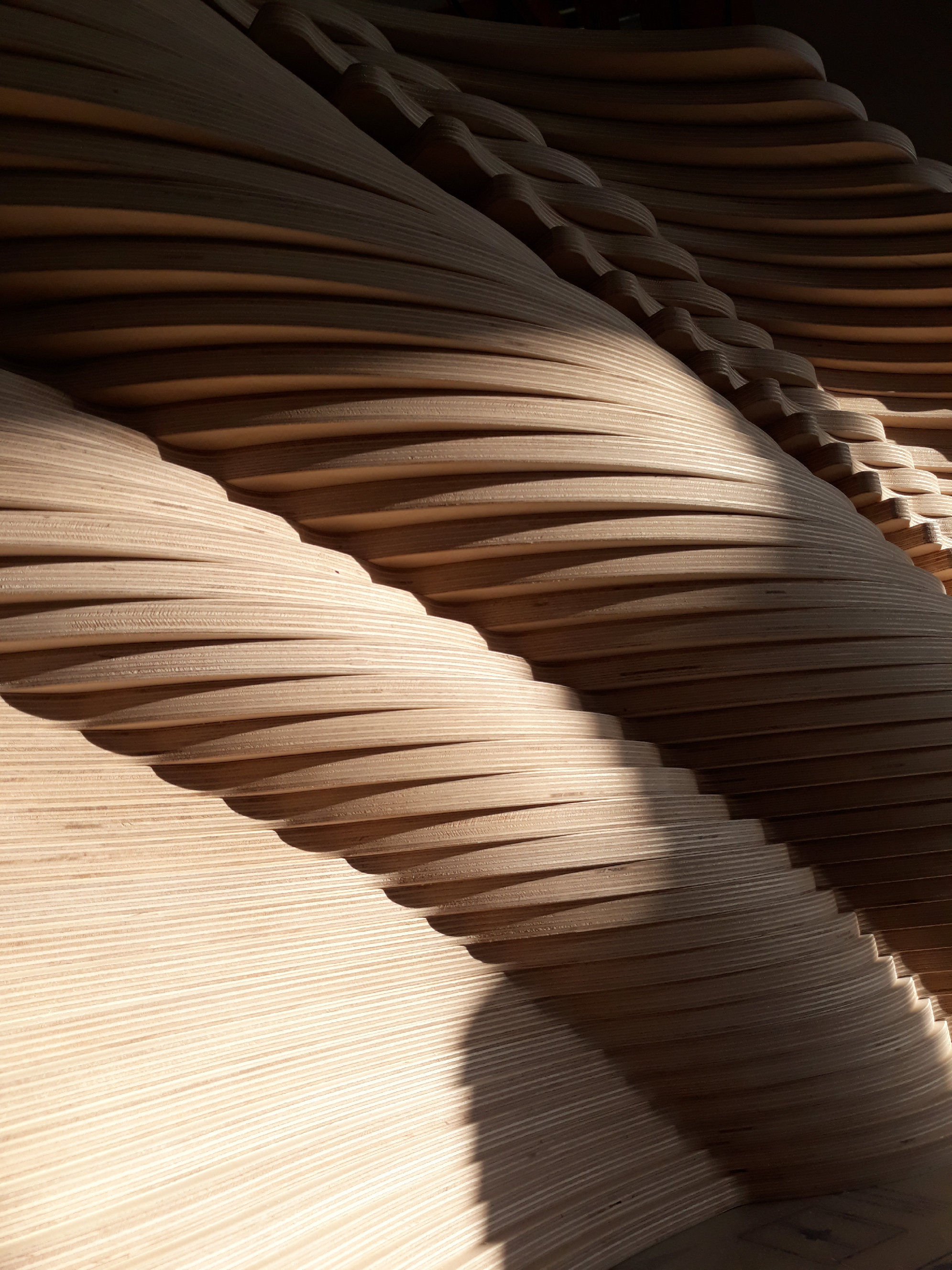 Milling Plywood - Waves 3D on the wall- www.wallwithwaves.com 