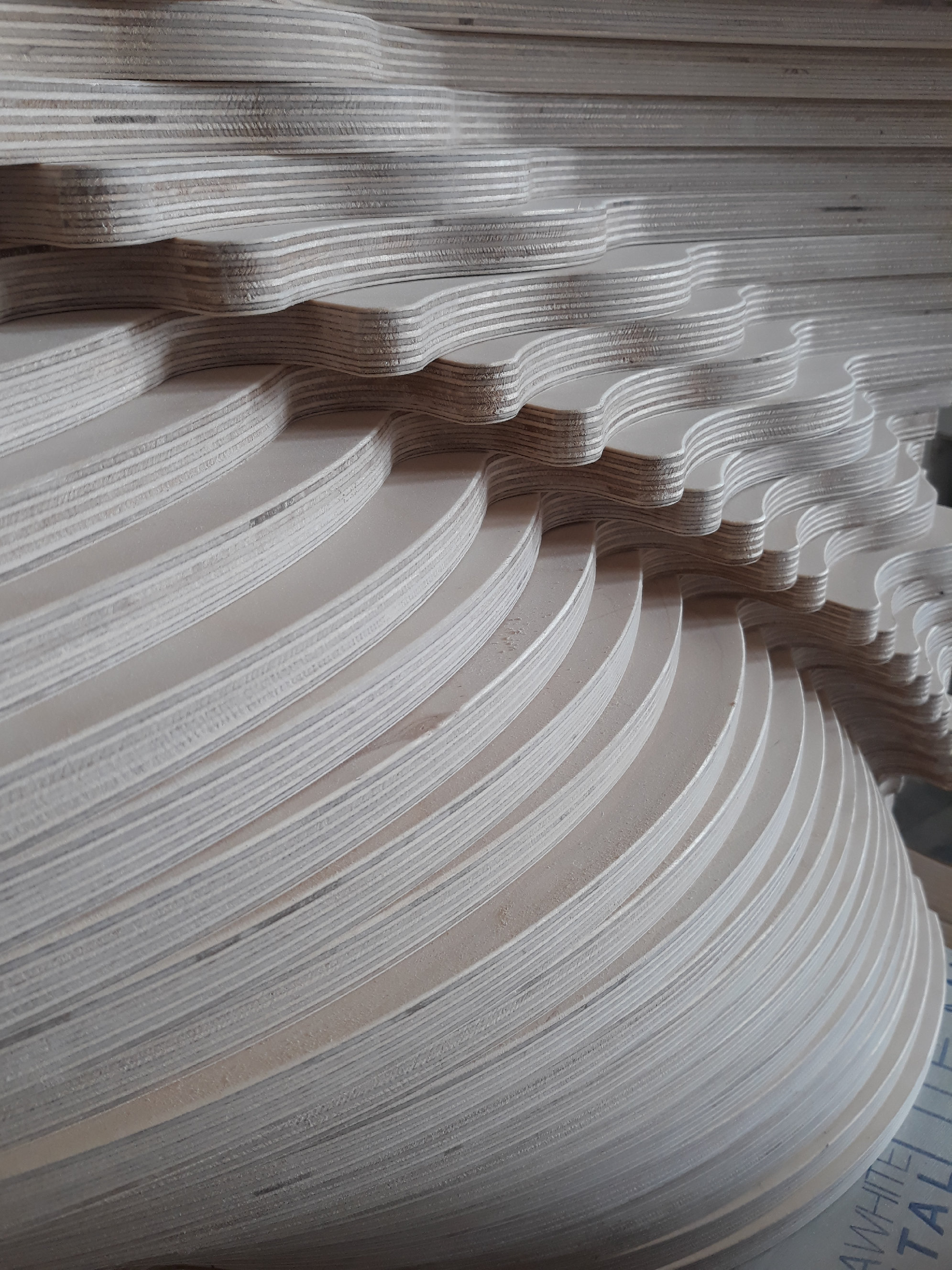 Milling Plywood - Waves 3D on the wall- www.wallwithwaves.com 