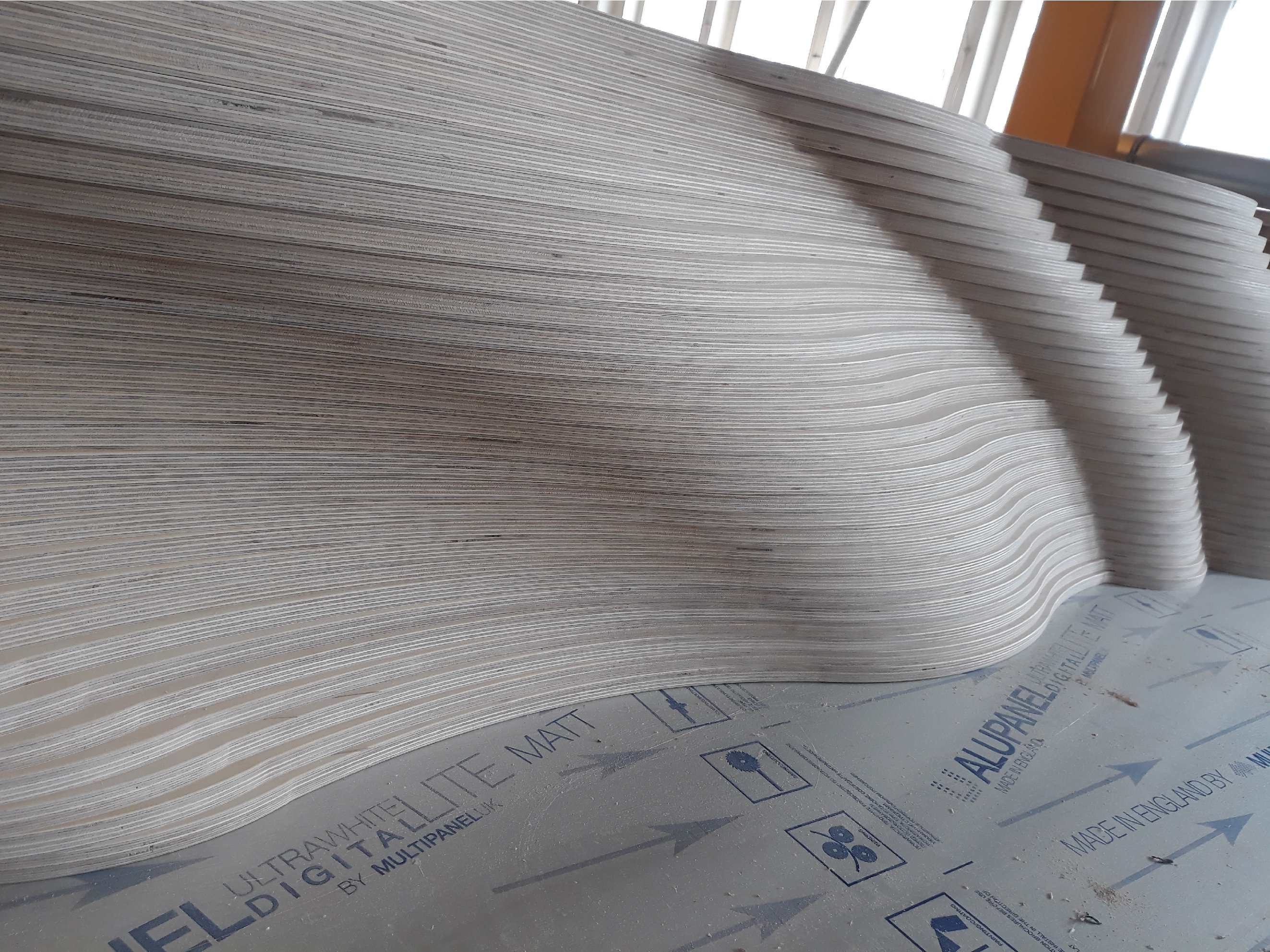 Milling Plywood - Waves 3D on the wall- www.wallwithwaves.com 